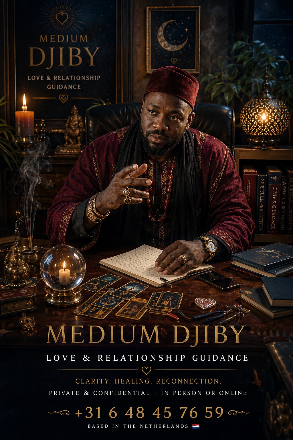 Medium Djiby — spiritueel gids met Afrikaanse wortels in Nederland